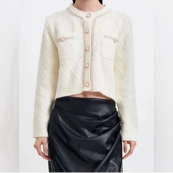 New Knit Cardigan Sweaters Long Sleeve Open Front Button Down - Picture 6 of 8